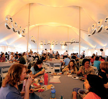 The Saturday afternoon barbecue on South Lawn is a wonderful   opportunity to mingle with classmates and their families in a casual setting. Here, 2008 attendees catch up and make new friends. 